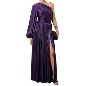 Bronx & Banco Metallic Purple Florence Dress Size S
